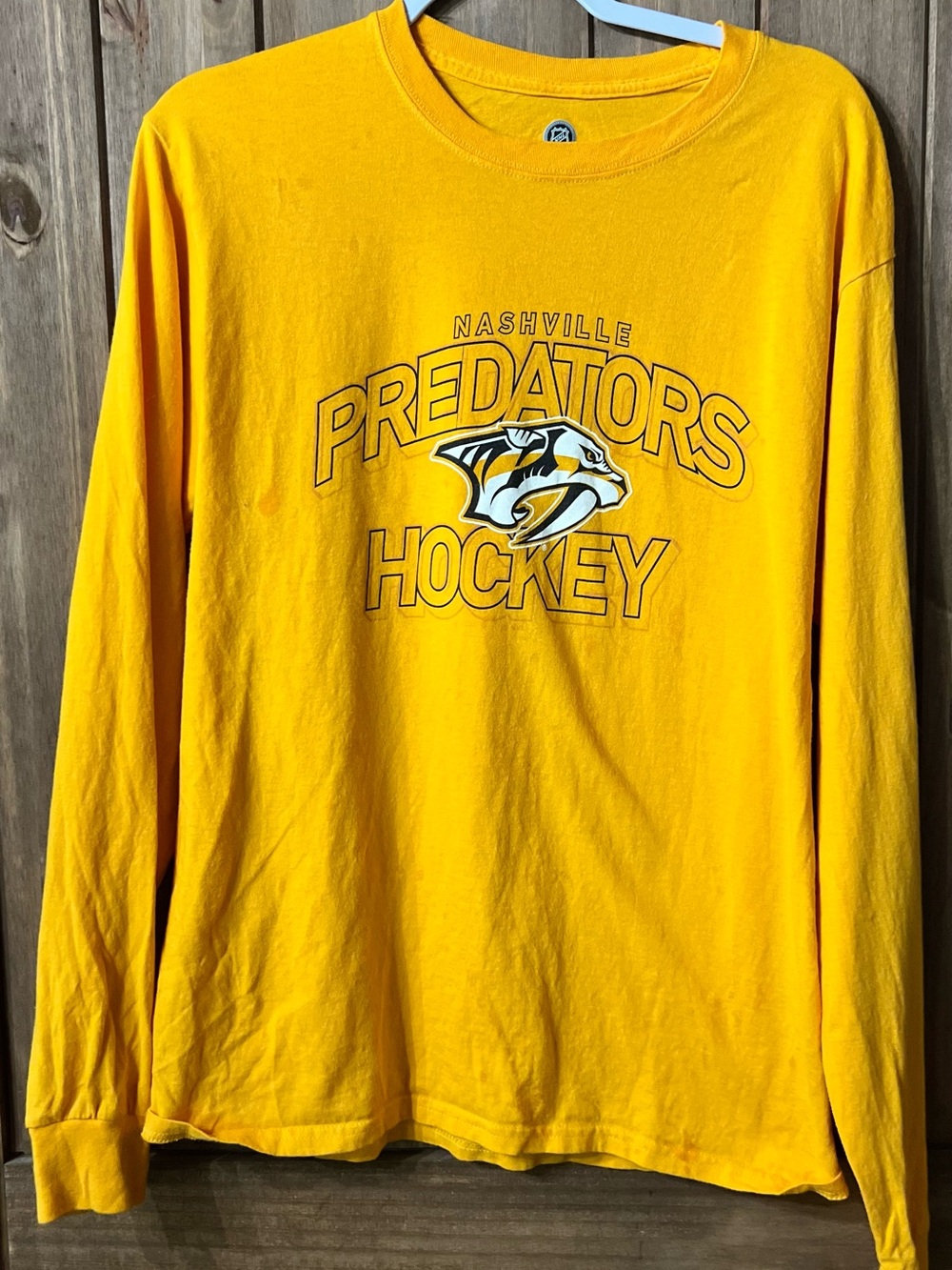 NHL Nashville Predators Gold Long Sleeve Tee